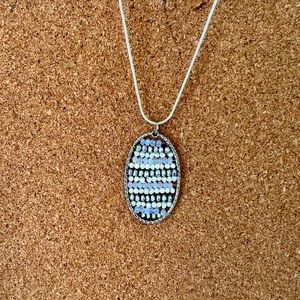 Beaded silver necklace